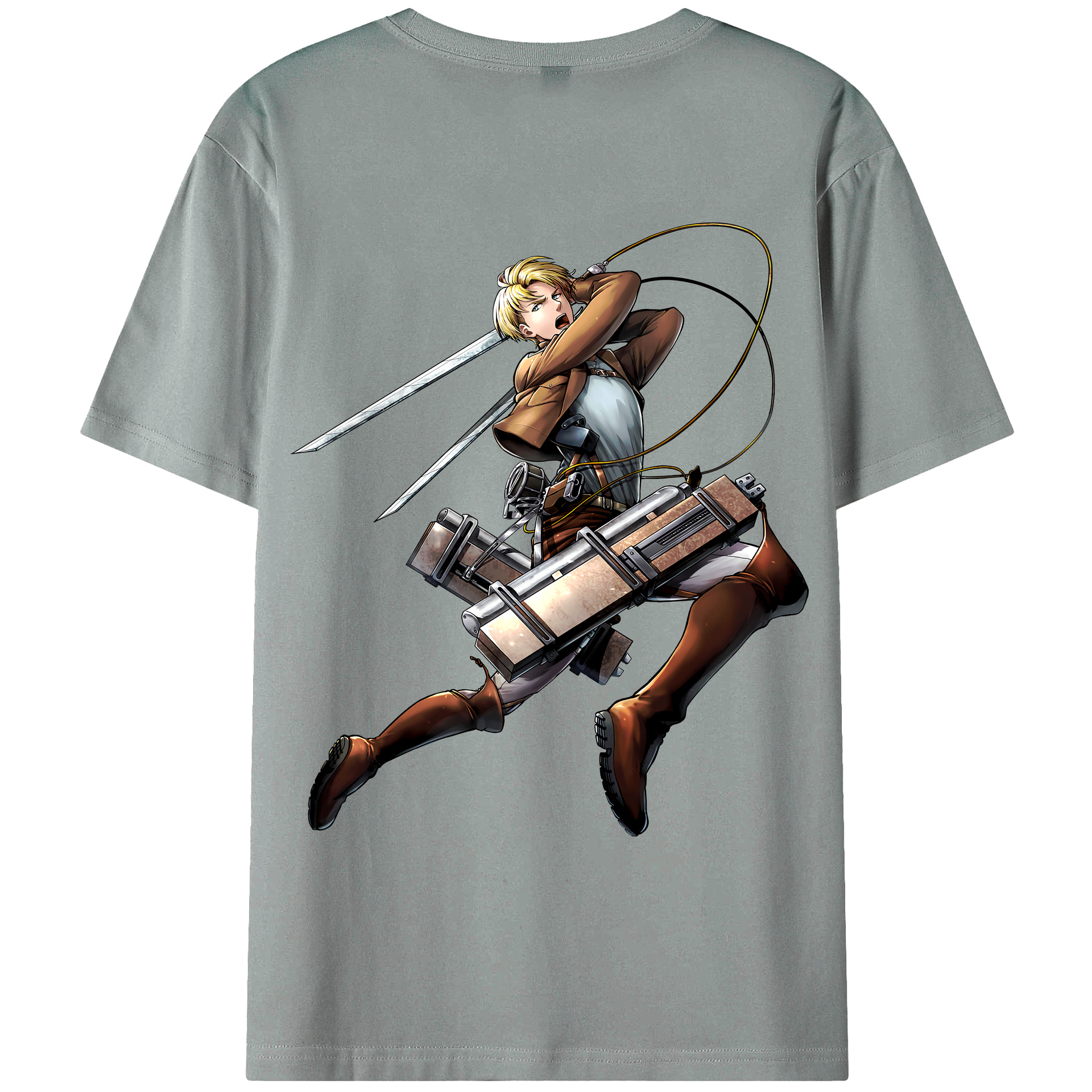 （画像用） 進撃の巨人 Attack on Titan 綿100％ メンズ半袖Tシャツ（バックプリント） 通気性